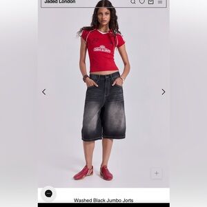 JADED LONDON Washed Black Jumbo Jorts